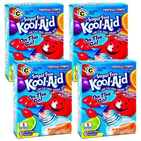 Kraft Heinzkool Aid Sugar Free Low Calorie Drink Mix 6 Easy Open Packets Pack Of 4 Gluten Free