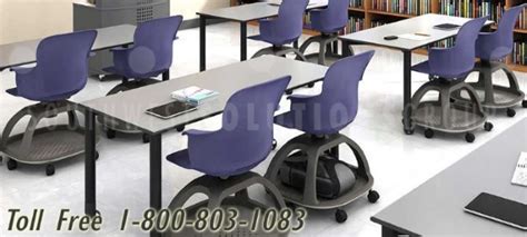 Classroom Desk Wheels Rolling Student School Furniture Shelf Swivel Seating