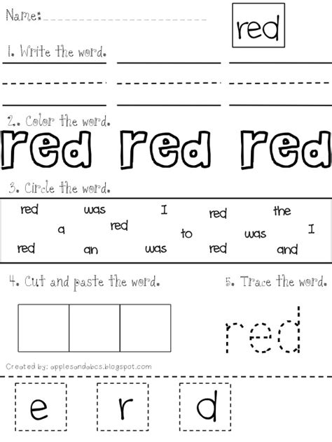 10 Best Images Of Color Words Worksheets For Kindergarten