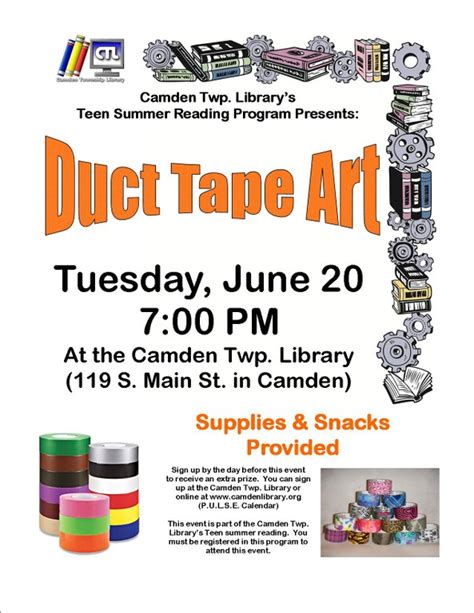 Teen Duct Tape Flyer Camden Township Library