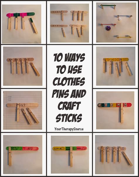 10 Ways To Use Clothes Pins With Craft Sticks Your Therapy Source