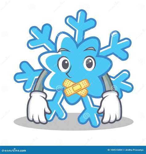 Silent Snowflake Character Cartoon Style Stock Vector Illustration Of