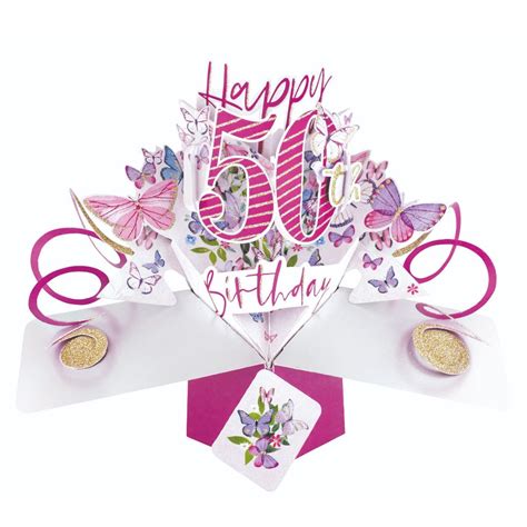 Have your new creation sent back to your address or you can write your birthday wishes inside and post 1st class directly to the recipient. Happy 50th Birthday Pop-Up Greeting Card | Cards