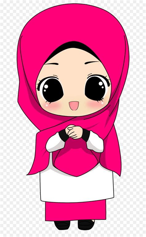 Muslim Islam Quran Hijab Cartoon Pink Cartoon Png Download 7201450