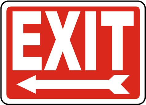 Exit Left Arrow Sign Save 10 Instantly