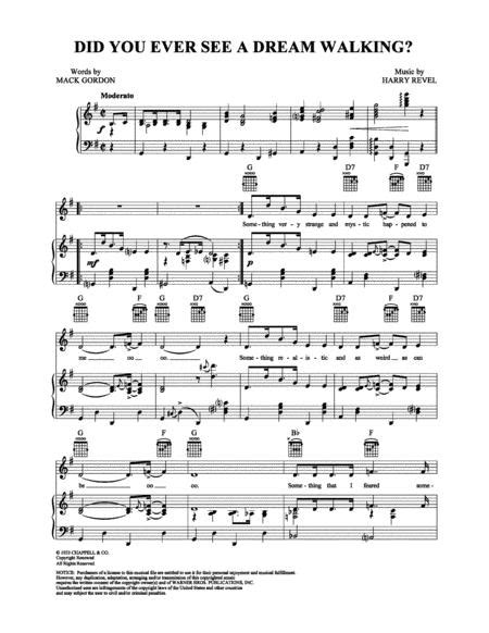 Did You Ever See A Dream Walking By Harry Revel Digital Sheet Music