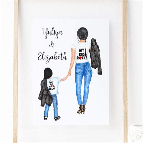 Personalized Daughter And Mom Or Soon And Mom Wall Art Digital — Glacelis