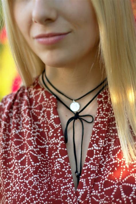 Leather Wrap Choker Leather Lariat Tie Leather Tie Choker