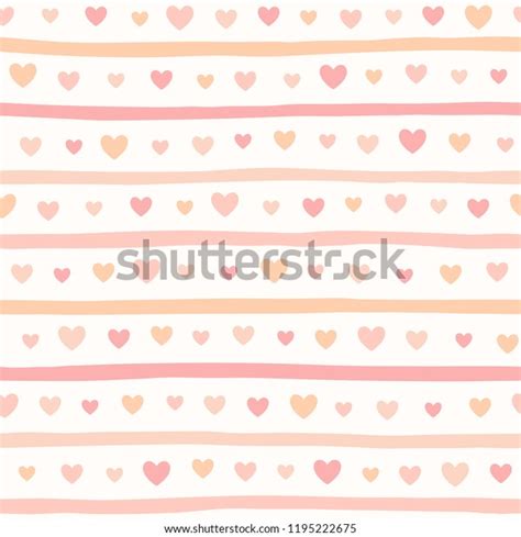 Hearts Stripes Seamless Repeat Vector Pattern Stock Vector Royalty