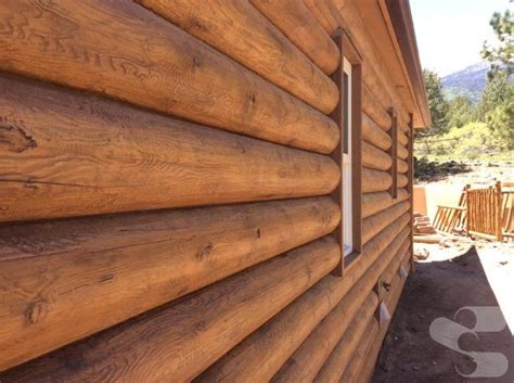 From log homes along the river to rustic mountain cabins, metal is durable and will keep your home protected. 8" Round Golden EverLog Siding | Log siding, Log homes ...