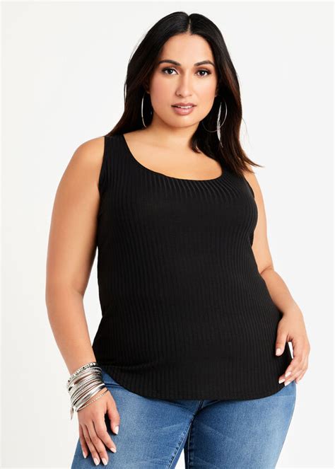 Plus Size Basic Ribbed Knit Scoop Neck Tank Top Comes In Many Colors