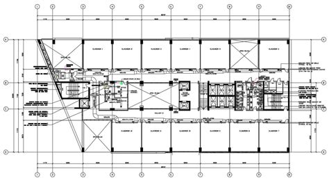 2d Cad Drawing Commercial Building Floor Plan With Working Dimension