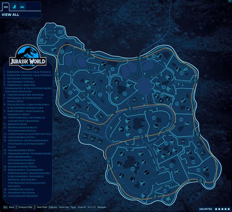 Jurassic World Evolution Isla Nublar Layout And Dino Combinations