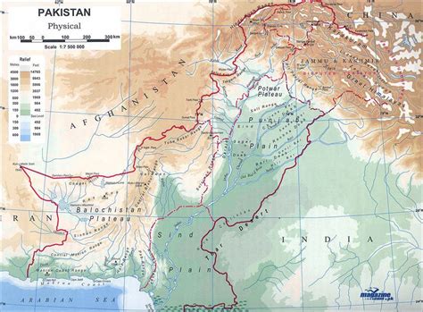 Detailed Physical Map Of Pakistan Pakistan Asia Mapsland Maps