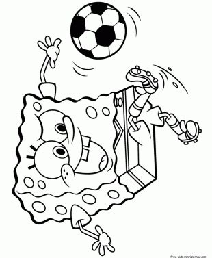 On 40 free and unique selection of pictures for children. printable spongebob playing soccer coloring pages for ...