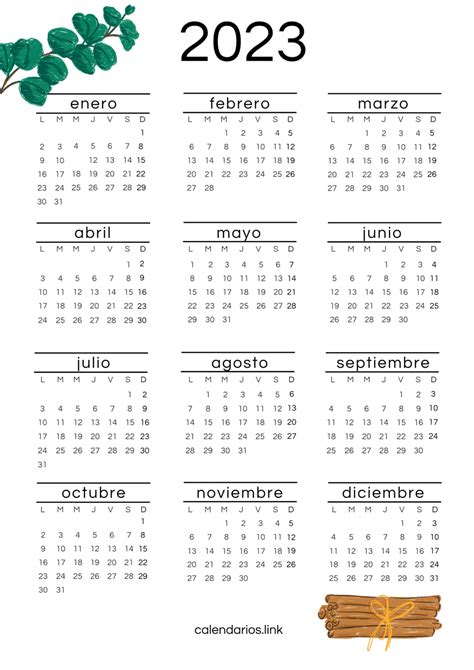 Calendarios 2023 Para Imprimir 【actualizado ️2024】