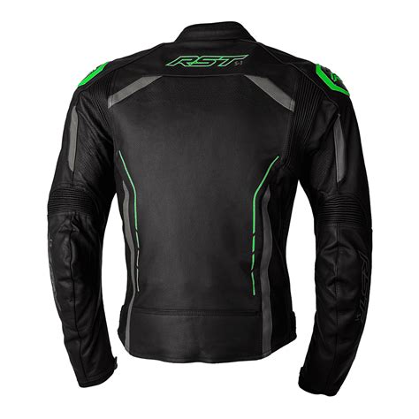 Rst S1 Ce Leather Jacket Black Grey Neon Green Two Wheel Centre