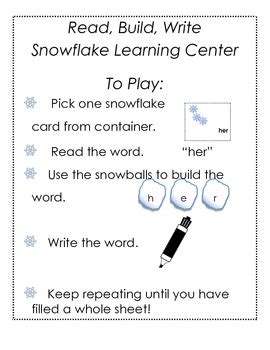 Snowball Read Build Write By Kaila Morgan Teachers Pay Teachers