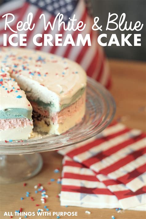 Red White And Blue Ice Cream Cake