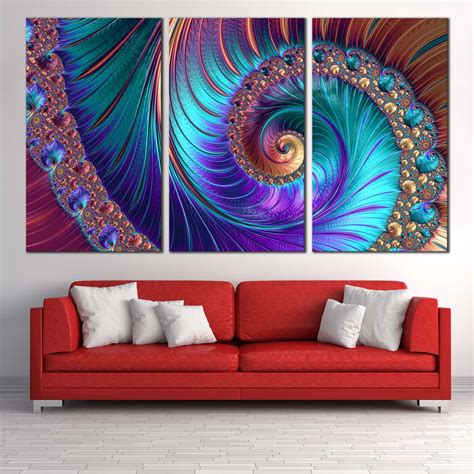 Abstract Infinity Canvas Wall Art Colorful Abstract Swirl 3 Piece Can