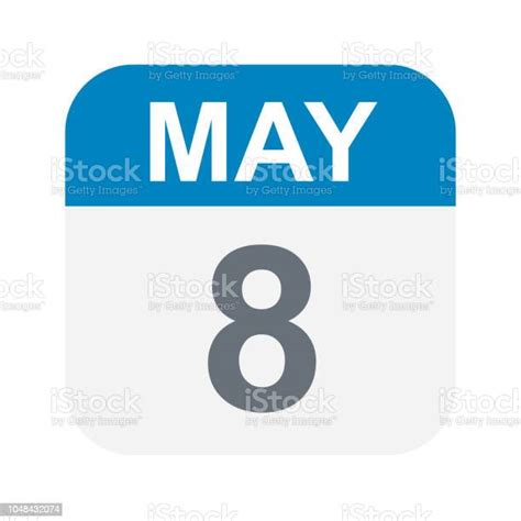 8 Mei Ikon Kalender Ilustrasi Stok Unduh Gambar Sekarang Biru
