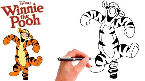 How To Draw Tigger Easy From Winnie The Pooh Step By Step Youtube