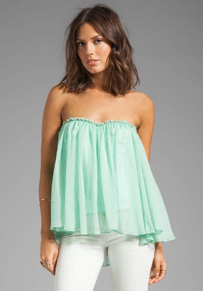 Blaque Label Strapless Ruffle Top In Mint In Mint Lyst