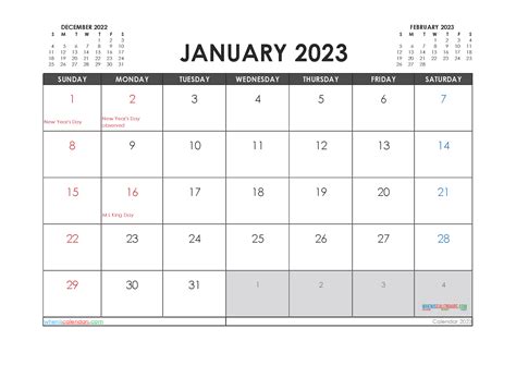 Free Printable Calendar January 2023 3 Month Template In 2022