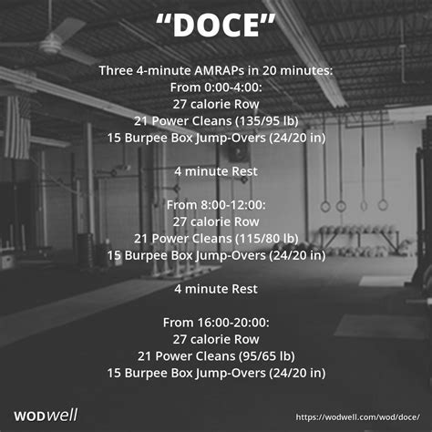 Doce Workout Functional Fitness Wod Wodwell Wod Crossfit Power