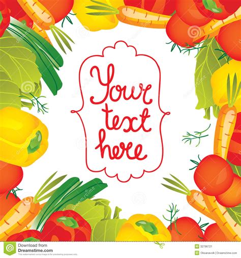 Vector Illustration Vegetables Border Frame Stock Illustration