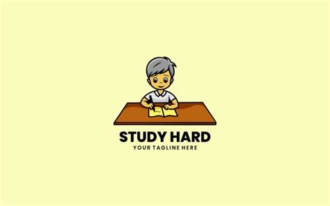 Study Hard Cartoon Logo Style 316946 Templatemonster