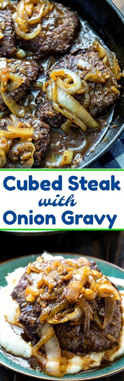 updated 2019 with new recipes i read an interesting article on the new york times site about beef cube steak and it mentioned that sales increased it is made with lightly battered meat that is cooked in a brown gravy and onions until tender. Cubed Steak with Onion Gravy (With images) | Beef recipes ...