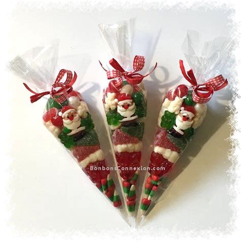 Jingle Bells Christmas Candy Cones Decorated With Tasty Gummy Santas
