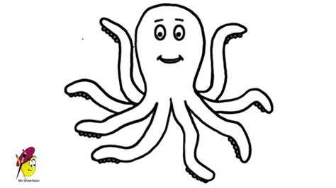 Happy Octopus Sea Animals Easy Drawing How To Draw An Octopus