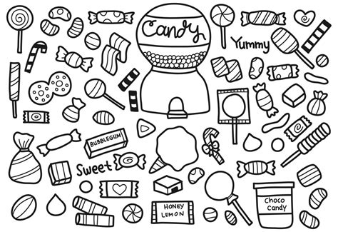 Conjunto De Dulces De Doodle 1235289 Vector En Vecteezy