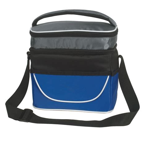 Insulated Logo Lunch Bag W Dual Compartments Promotional Cooler Bag