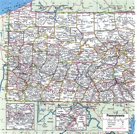 Pennsylvania Map With Countiesfree Printable Map Of Pennsylvania