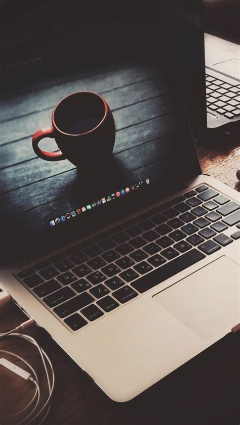Macbook Coffee Cup Desk Elegant Iphone Wallpapers Free Download