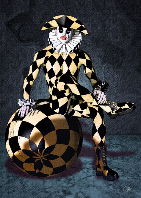 Harlequin Circus Mime Painting By Quim Abella
