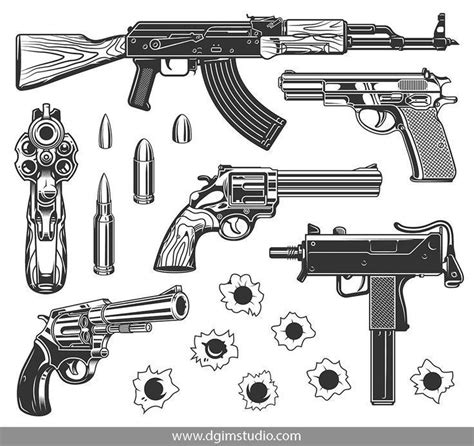 Gangster Bundle In Gangster Tattoos Guns Drawing Bullet Tattoo