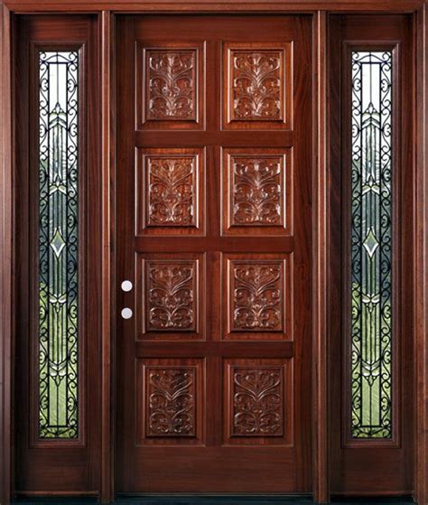 Exterior Hand Carved Doors 8 Panel Carved Doors Wood Exterior Door
