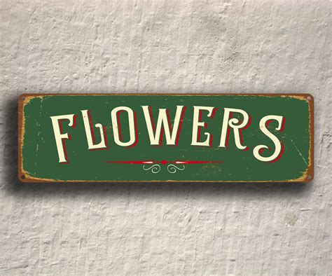 Flowers Sign Garden Signs Garden Decor Vintage Style Vintage Fashion
