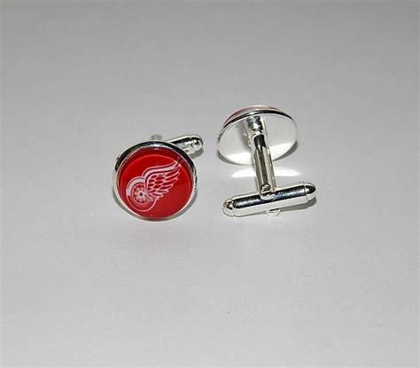 Red Wings Hockey Logo Cufflinks Jewelry Mens Jewelry Red Wings