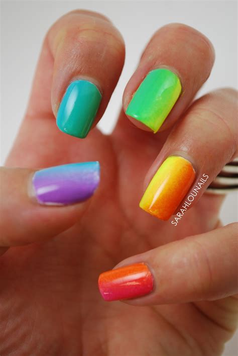 Sarah Lou Nails Rainbow Gradient Nails