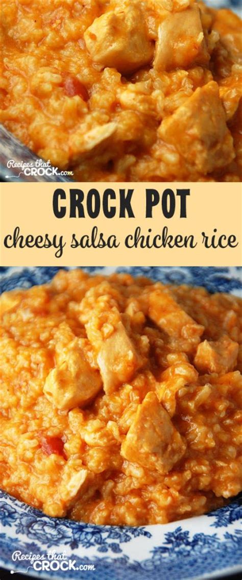 Of cooked great northern or navy beans drained and rinsed, 16 oz jar. Cheesy Salsa Crock Pot Chicken Rice - Recipes That Crock!