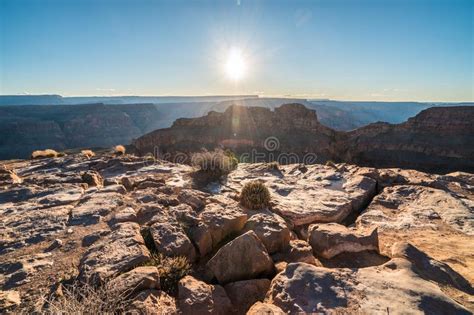 Beautiful Morning In Grand Canyon Arizona Usa Detail Of Rocks On The