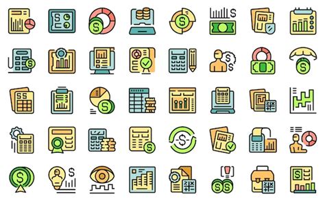 Premium Vector Accounts Manager Icons Set Outline Vector Financial