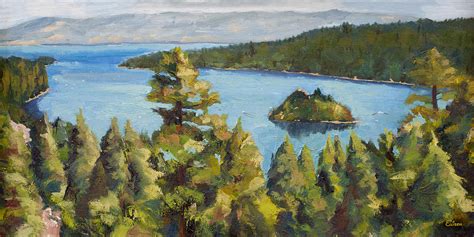 Emerald Bay Lake Tahoe Painting By Steve Ellison Fine Art America