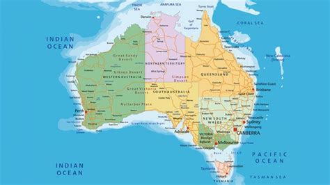 Mapa Politico De Australia Mapa De Australia Mapa Politico Australia