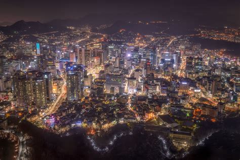 Seoul At Night Wallpapers Top Free Seoul At Night Backgrounds Wallpaperaccess